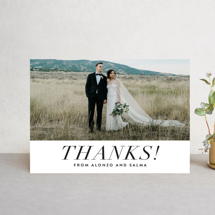 "Bad Dancing" - Wedding Thank You Postcards in Dove by Amy Payne.