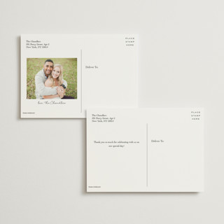 This is a pastel thank you postcards by Elly called dining printing on signature in postcard