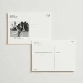 This is a palm thank you postcards with standard by Jenna Holcomb called beachtoile printing on signature in postcard