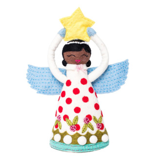 This is a natural holiday decorations by French Knot called angel tree topper - simone in standard