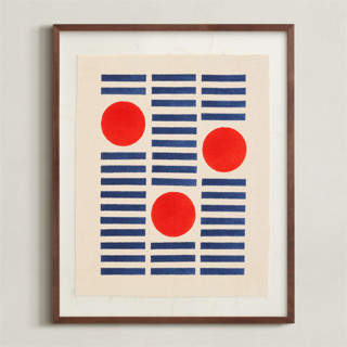 This is a bright coral textile art by Yohaku Oshima called rhythm running through you in standard