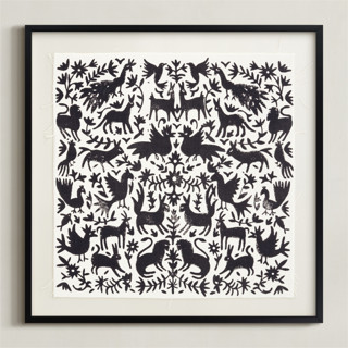 This is a ink textile art by Teju Reval called otomi folk - ink in standard