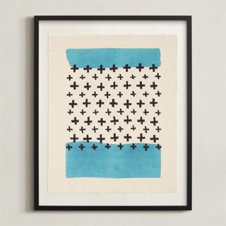 This is a cornflower textile art by Rochelle Renee called positivity - cornflower in standard