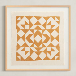 This is a rust orange textile art by Beth Vassalo called quilt in standard
