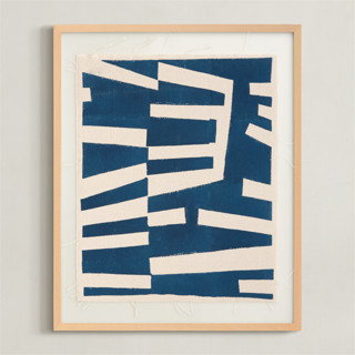 This is a navy textile art by Lauren Brown called shouting in standard