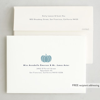 This is a wintermint thanksgiving cards invitations with foil pressed by Teju Reval called thanksgiving doodle printing on recycled smooth signature in standard