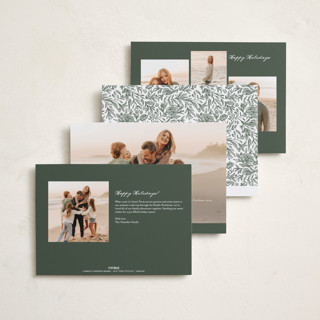 This is a sage thanksgiving cards invitations with standard by Jenna Holcomb called autumn greenery frame printing on recycled smooth signature in standard