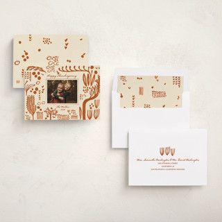 This is a orchard thanksgiving cards invitations with standard by Sumak Studio called autumn orchard printing on recycled smooth signature in standard