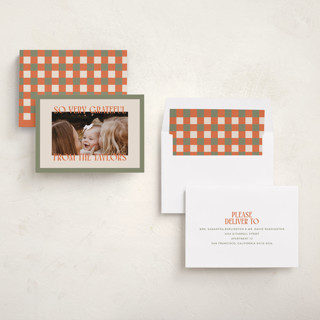 This is a sage thanksgiving cards invitations with standard by Ekko Studio called cheerful stack printing on recycled smooth signature in standard