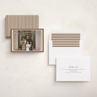 This is a spice thanksgiving cards invitations with standard by Maja Cunningham called vintage photo card printing on recycled smooth signature in standard