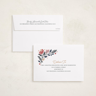 This is a crimson thanksgiving cards invitations with standard by Kristen Smith called rejoice in florals printing on recycled smooth signature in standard