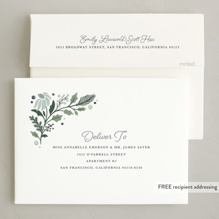 This is a sage thanksgiving cards invitations with standard by Kristen Smith called rejoice in florals printing on recycled smooth signature in standard