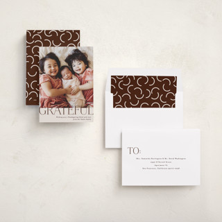 This is a coffee thanksgiving cards invitations with standard by Alethea and Ruth called baseline printing on recycled smooth signature in standard