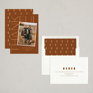 This is a nutmeg thanksgiving cards invitations with standard by Sandra Picco Design called thankful sentiment printing on recycled smooth signature in standard