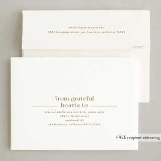 This is a milk thanksgiving cards invitations with standard by Liz Conley called gratefully centered printing on recycled smooth signature in standard