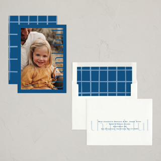 This is a navy thanksgiving cards invitations with standard by Liz Conley called thankful side printing on recycled smooth signature in standard
