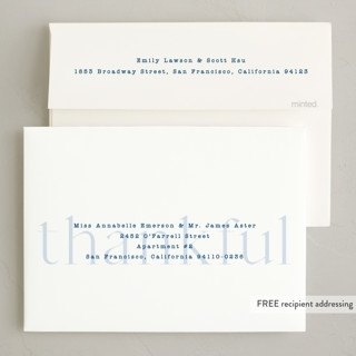 This is a navy thanksgiving cards invitations with standard by Liz Conley called thankful side printing on recycled smooth signature in standard