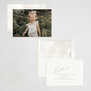 This is a vanilla thanksgiving cards invitations with standard by Nicoletta Savod called chic script printing on recycled smooth signature in standard