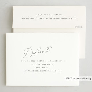 This is a vanilla thanksgiving cards invitations with standard by Nicoletta Savod called chic script printing on recycled smooth signature in standard