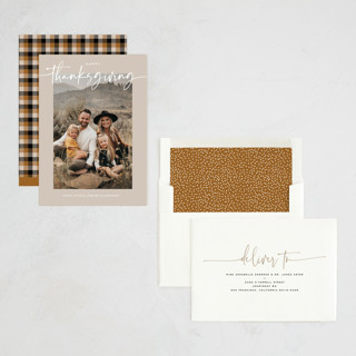 This is a mink thanksgiving cards invitations with standard by Annie Clark called fields printing on recycled smooth signature in standard