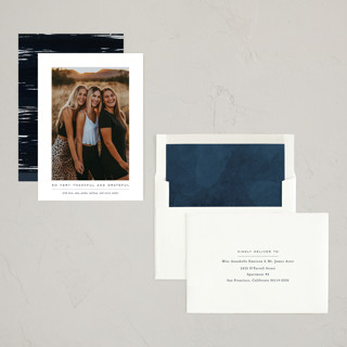 This is a slate thanksgiving cards invitations with standard by Jennifer Lew called say thanks printing on recycled smooth signature in standard