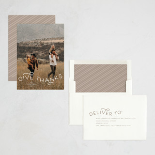 This is a powder thanksgiving cards invitations with standard by Kristel called give thanks modern printing on recycled smooth signature in standard
