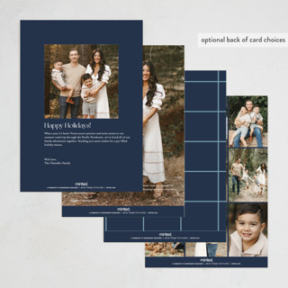 This is a navy thanksgiving cards invitations with standard by Liz Conley called gratefully centered printing on recycled smooth signature in standard