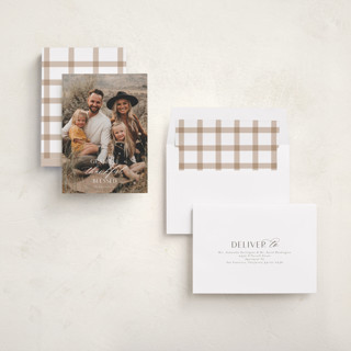 This is a snow thanksgiving cards invitations with standard by Emily Betts called grateful thankful blessed printing on recycled smooth signature in standard