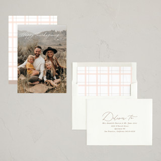This is a whipped cream thanksgiving cards invitations with standard by Owl and Toad called simple script printing on recycled smooth signature in standard