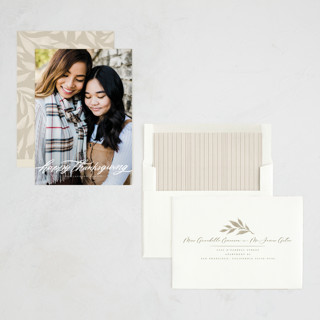 This is a whipped cream thanksgiving cards invitations with standard by Wildfield Paper Co called thanksgiving flourish printing on recycled smooth signature in standard