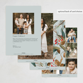 This is a smoke blue thanksgiving cards invitations with standard by Keen Peachy called autumn botanical frame printing on recycled smooth signature in standard