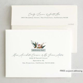 This is a smoke blue thanksgiving cards invitations with standard by Keen Peachy called autumn botanical frame printing on recycled smooth signature in standard