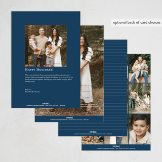 This is a navy thanksgiving cards invitations with standard by Robert and Stella called leaf frame printing on recycled smooth signature in standard