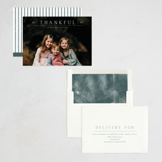 This is a whipped cream thanksgiving cards invitations with standard by Ashley DeMeyere called simply thankful printing on recycled smooth signature in standard