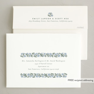 This is a frost thanksgiving cards invitations with standard by Amy Kross called stamped blooms printing on recycled smooth signature in standard