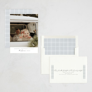 This is a cloud thanksgiving cards invitations with standard by Nicole Walsh called minimal edge printing on recycled smooth signature in standard