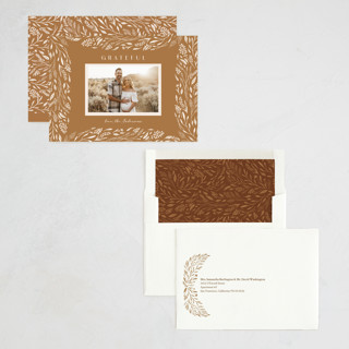 This is a acorn thanksgiving cards invitations with standard by Megan Alissa called a season of thanks printing on recycled smooth signature in standard