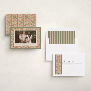 This is a moss thanksgiving cards invitations with standard by Jackie Crawford called acorn forest printing on recycled smooth signature in standard