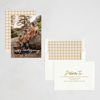 This is a chai latte thanksgiving cards invitations with standard by Owl and Toad called felt marker printing on recycled smooth signature in standard