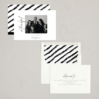 This is a noir thanksgiving cards invitations with standard by Brynne Foster called thankful ink printing on recycled smooth signature in standard