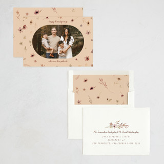This is a chai thanksgiving cards invitations with standard by Jenna Holcomb called wildflower printing on recycled smooth signature in standard