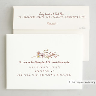 This is a chai thanksgiving cards invitations with standard by Jenna Holcomb called wildflower printing on recycled smooth signature in standard