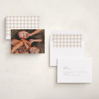 This is a cotton thanksgiving cards invitations with standard by Ellen Schlegelmilch called so very thankful. printing on recycled smooth signature in standard