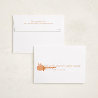 This is a pumpkin thanksgiving cards invitations with standard by Inkblot Design called pumpkin spice printing on recycled smooth signature in standard