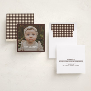 This is a cocoa thanksgiving cards invitations with standard by Jenna Holcomb called grateful squared printing on signature in standard