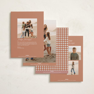 This is a powder thanksgiving cards invitations with standard by Erin L. Wilson called our thankful hearts printing on recycled smooth signature in standard