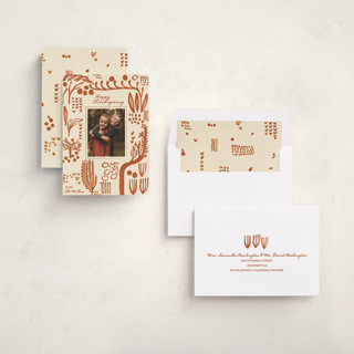 This is a orchard thanksgiving cards invitations with standard by Sumak Studio called autumn orchard printing on recycled smooth signature in standard