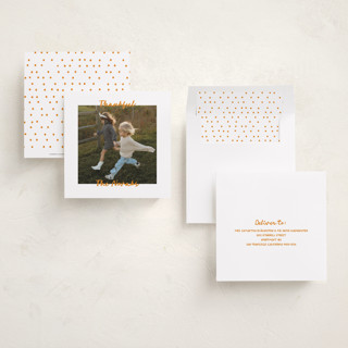 This is a tangerine thanksgiving cards invitations with standard by Jelena Vuletic called merribelle printing on recycled smooth signature in standard