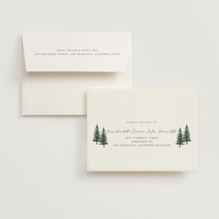 This is a jade wedding thank you cards with standard by Elly called the forest printing on strathmore in standard