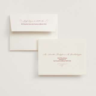 This is a burgundy wedding thank you cards with standard by Helena Vitto called elizabeth printing on strathmore in standard